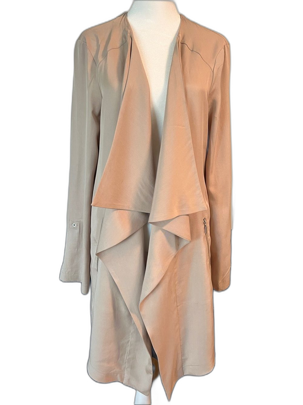 Eliane Rose Women’s Draped Trench Coat in Beige Size M